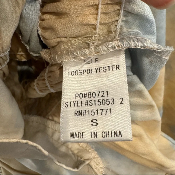 Y2K LE LIS Samantha Tie Dye Smocked Long Sleeve Crop Top Small going out - Picture 5 of 5